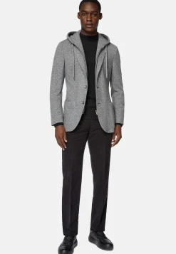 Veste Sweat-Shirt Madison Grise En Laine Cachemire