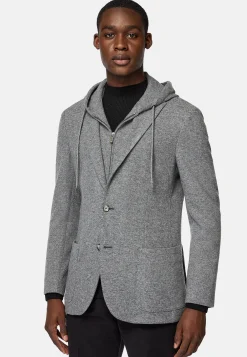 Veste Sweat-Shirt Madison Grise En Laine Cachemire
